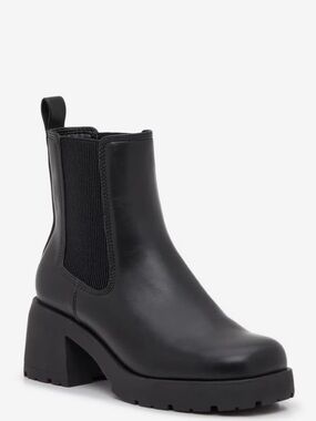 Steve Madden Bronte Chunky Chelsea Boots Black Lug Sole Size 8.5 Trendy Minimal